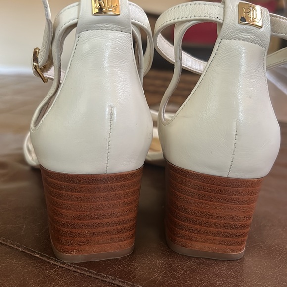 Ralph Lauren Lauren Folly strappy criss cross ankle strapped leather sandals 8.5 - Picture 7 of 9